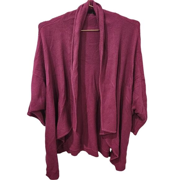 Theory Sweaters - Theory cashmere blend waffle knit open purple cardigan size medium